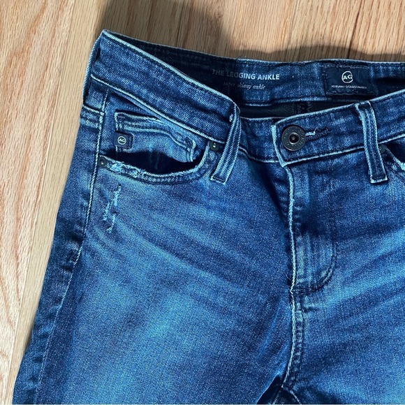 Adriano Goldschmied Ethereal Blue Distressed Legging Ankle Skinny Jeans EUC 24 - Picture 7 of 12